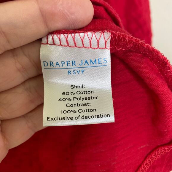 Draper James RSVP Red Balloon Sleeve Blouse Large - Picture 6 of 10